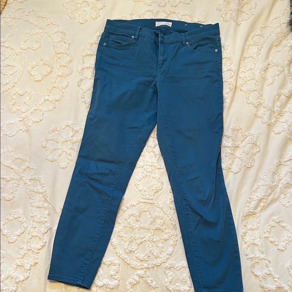 LOFT Teal Skinny Jeans
